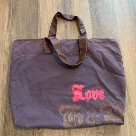 Vintage Juicy Couture Tote Canvas Brown Leather - Picture 2 of 3